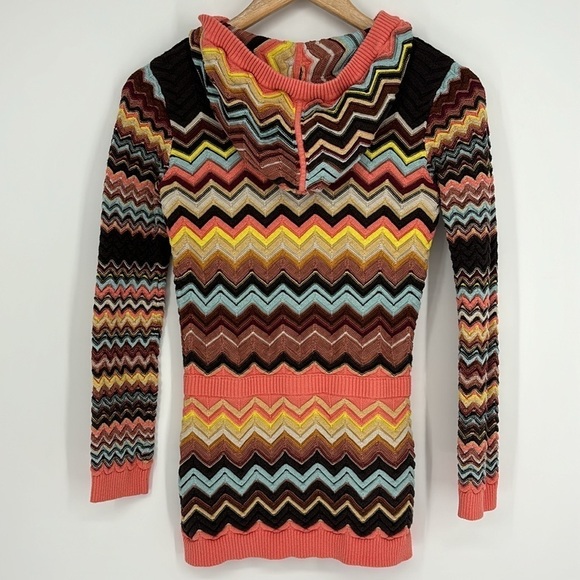 Missoni For Target Multicolor V Neck ZigZag Full-Zip Cardigan Sweater Size Lg - Picture 6 of 9